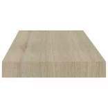 4 db tölgyszínű MDF lebegő fali polc 50 x 23 x 3,8 cm