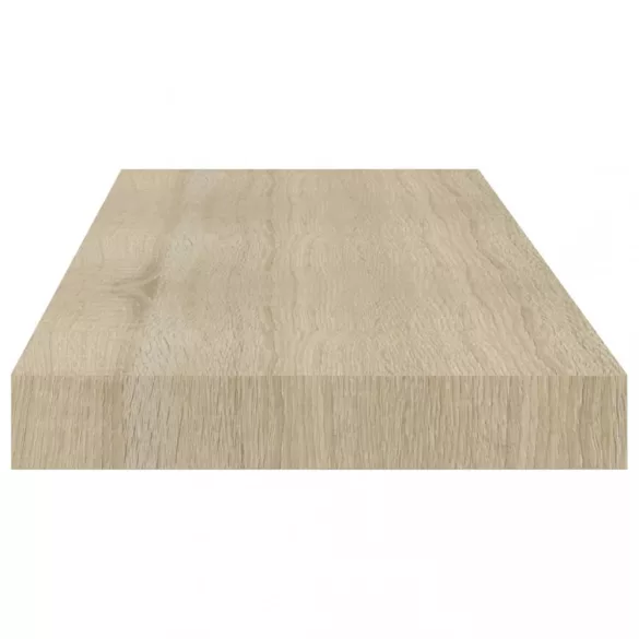 2 db tölgyszínű MDF lebegő fali polc 60 x 23,5 x 3,8 cm
