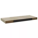2 db tölgyszínű MDF lebegő fali polc 60 x 23,5 x 3,8 cm