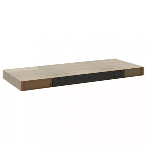 2 db tölgyszínű MDF lebegő fali polc 60 x 23,5 x 3,8 cm