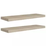 2 db tölgyszínű MDF lebegő fali polc 80 x 23,5 x 3,8 cm