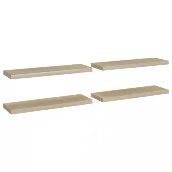 4 db tölgyszínű MDF fali polc 80 x 23,5 x 3,8 cm