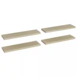4 db tölgyszínű MDF lebegő fali polc 90 x 23,5 x 3,8 cm