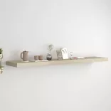 tölgyszínű MDF lebegő fali polc 120 x 23,5 x 3,8 cm