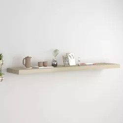 tölgyszínű MDF lebegő fali polc 120 x 23,5 x 3,8 cm