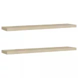 2 db tölgyszínű MDF fali polc 120 x 23,5 x 3,8 cm