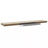 4 db tölgyszínű MDF lebegő fali polc 120 x 23,5 x 3,8 cm