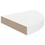 2 db magasfényű fehér MDF lebegő sarokpolc 25 x 25 x 3,8 cm