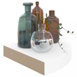 4 db magasfényű fehér MDF lebegő sarokpolc 25 x 25 x 3,8 cm