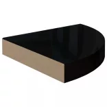 4 db magasfényű fekete MDF lebegő sarokpolc 25 x 25 x 3,8 cm