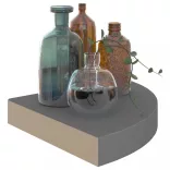 magasfényű szürke MDF lebegő sarokpolc 25 x 25 x 3,8 cm