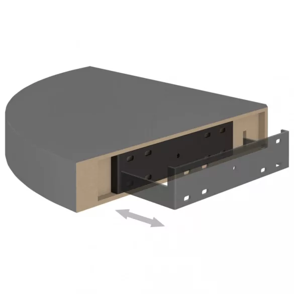 2 db magasfényű szürke MDF lebegő sarokpolc 25 x 25 x 3,8 cm