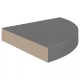 4 db magasfényű szürke MDF lebegő sarokpolc 25 x 25 x 3,8 cm