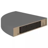 4 db magasfényű szürke MDF lebegő sarokpolc 25 x 25 x 3,8 cm