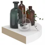 2 db fehér MDF lebegő sarokpolc 25 x 25 x 3,8 cm