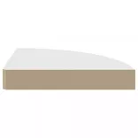 2 db fehér MDF lebegő sarokpolc 25 x 25 x 3,8 cm