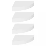 4 db fehér MDF lebegő sarokpolc 25 x 25 x 3,8 cm