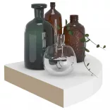 4 db fehér MDF lebegő sarokpolc 25 x 25 x 3,8 cm