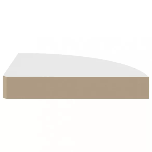 4 db fehér MDF lebegő sarokpolc 25 x 25 x 3,8 cm