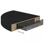 fekete MDF lebegő sarokpolc 25 x 25 x 3,8 cm