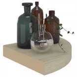 2 db tölgyszínű MDF lebegő sarokpolc 25 x 25 x 3,8 cm