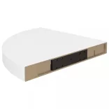magasfényű fehér MDF lebegő sarokpolc 25 x 25 x 3,8 cm