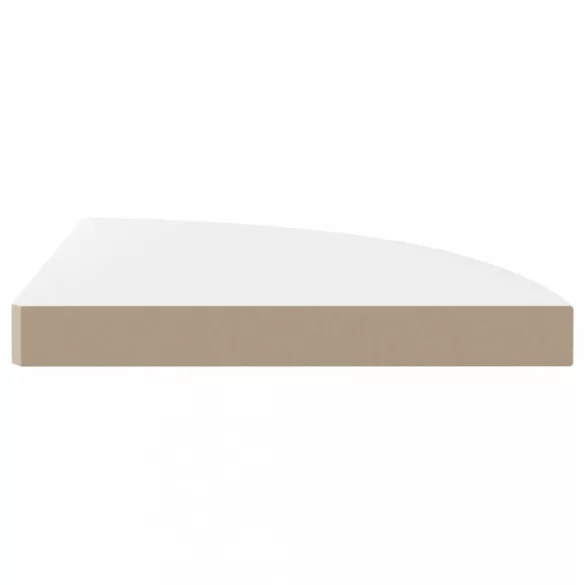 2 db magasfényű fehér MDF lebegő sarokpolc 35 x 35 x 3,8 cm