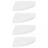 323909  Floating Corner Shelves 4 pcs High Gloss White 35x35x3,8 cm MDF