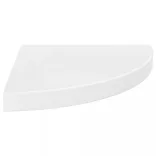 323909  Floating Corner Shelves 4 pcs High Gloss White 35x35x3,8 cm MDF