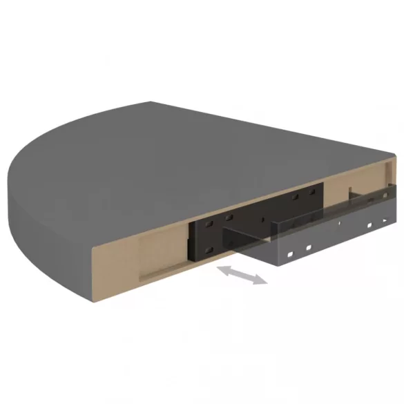 4 db magasfényű szürke MDF lebegő sarokpolc 35 x 35 x 3,8 cm