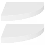 2 db fehér MDF lebegő sarokpolc 35 x 35 x 3,8 cm