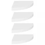 4 db fehér MDF lebegő sarokpolc 35 x 35 x 3,8 cm