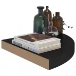 323920  Floating Corner Shelves 2 pcs Black 35x35x3,8 cm MDF