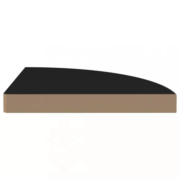 323920  Floating Corner Shelves 2 pcs Black 35x35x3,8 cm MDF