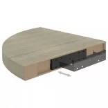 tölgyszínű MDF lebegő sarokpolc 35 x 35 x 3,8 cm