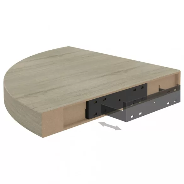 2 db tölgyszínű MDF lebegő sarokpolc 35 x 35 x 3,8 cm