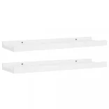 2 db fehér MDF szegélypolc képkeretekhez 40 x 9 x 3 cm