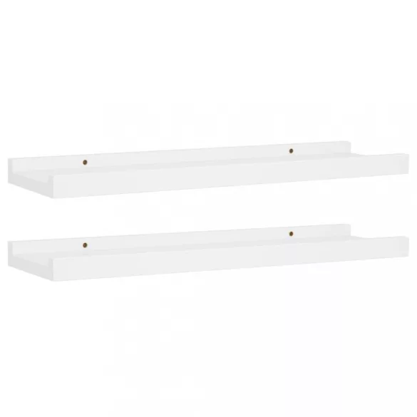 2 db fehér MDF szegélypolc képkeretekhez 40 x 9 x 3 cm