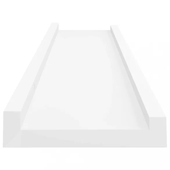2 db fehér MDF szegélypolc képkeretekhez 40 x 9 x 3 cm