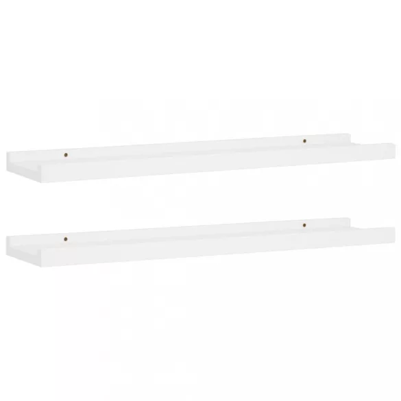 2 db fehér MDF szegélypolc képkeretekhez 60 x 9 x 3 cm