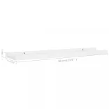 2 db fehér MDF szegélypolc képkeretekhez 60 x 9 x 3 cm