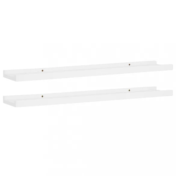 2 db fehér MDF szegélypolc képkeretekhez 80 x 9 x 3 cm