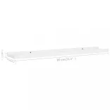 2 db fehér MDF szegélypolc képkeretekhez 80 x 9 x 3 cm