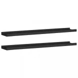 2 db fekete MDF szegélypolc képkeretekhez 80 x 9 x 3 cm