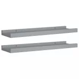 2 db szürke MDF szegélypolc képkeretekhez 40 x 9 x 3 cm