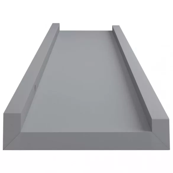 2 db szürke MDF szegélypolc képkeretekhez 60 x 9 x 3 cm