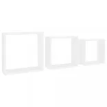 3 db fehér MDF fali kockapolc
