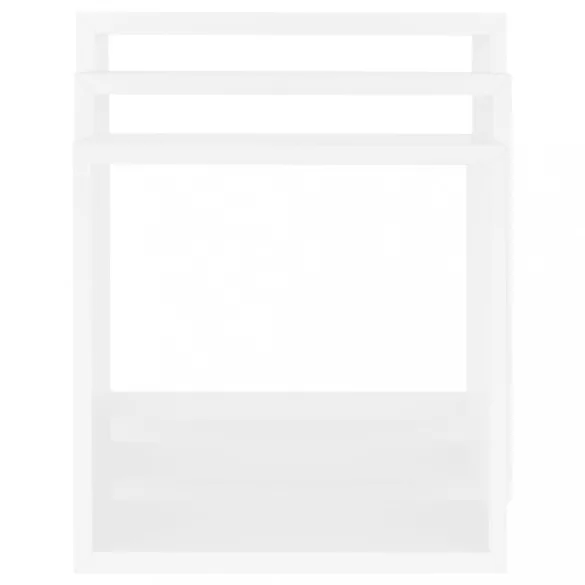 3 db fehér MDF fali kockapolc