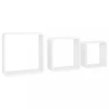 3 db fehér MDF fali kockapolc