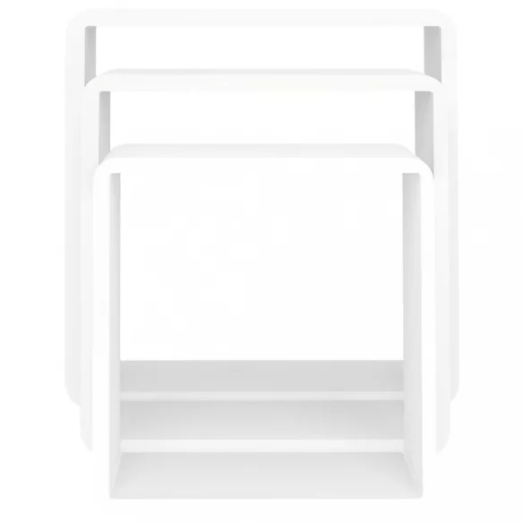3 db fehér MDF fali kockapolc
